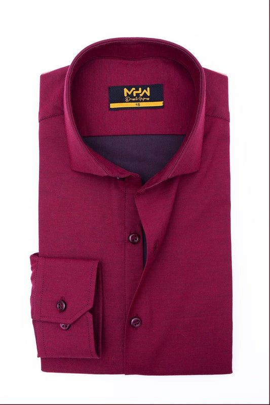 Classic Maroon Dress Shirt for Men - MHW Clothing
