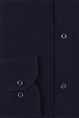 Dark Blue Self-Designed Dress Shirt for Men - MHW Clothing