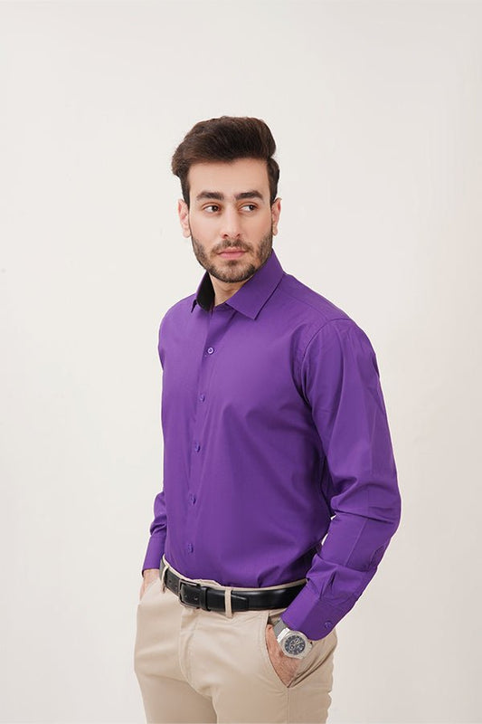 Men's Plain Purple Dress Shirts for All Occasions - MHW Clothing