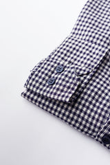 Navy Blue Gingham Casual Shirt - MHW Clothing