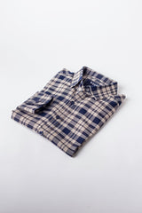 Navy Blue & White Checkered Casual Women Shirt - MHW Clothing